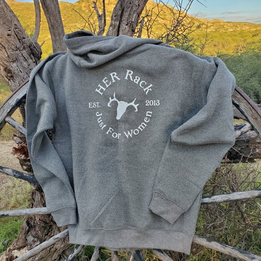 HER Rack Apparel Zip Up Hoodie Heather Grey - Picture 1 of 2